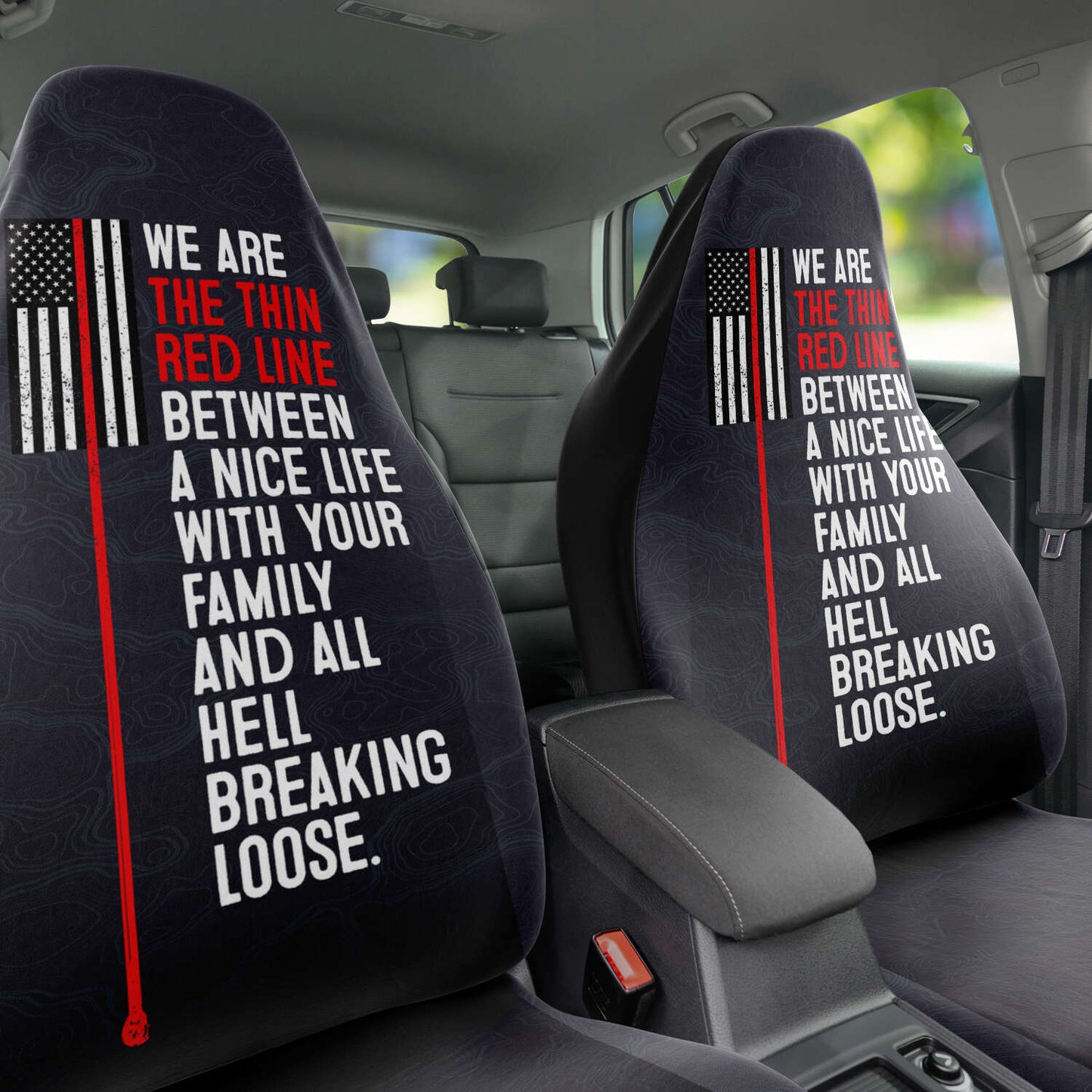 Thin red line - vehicle seat cover