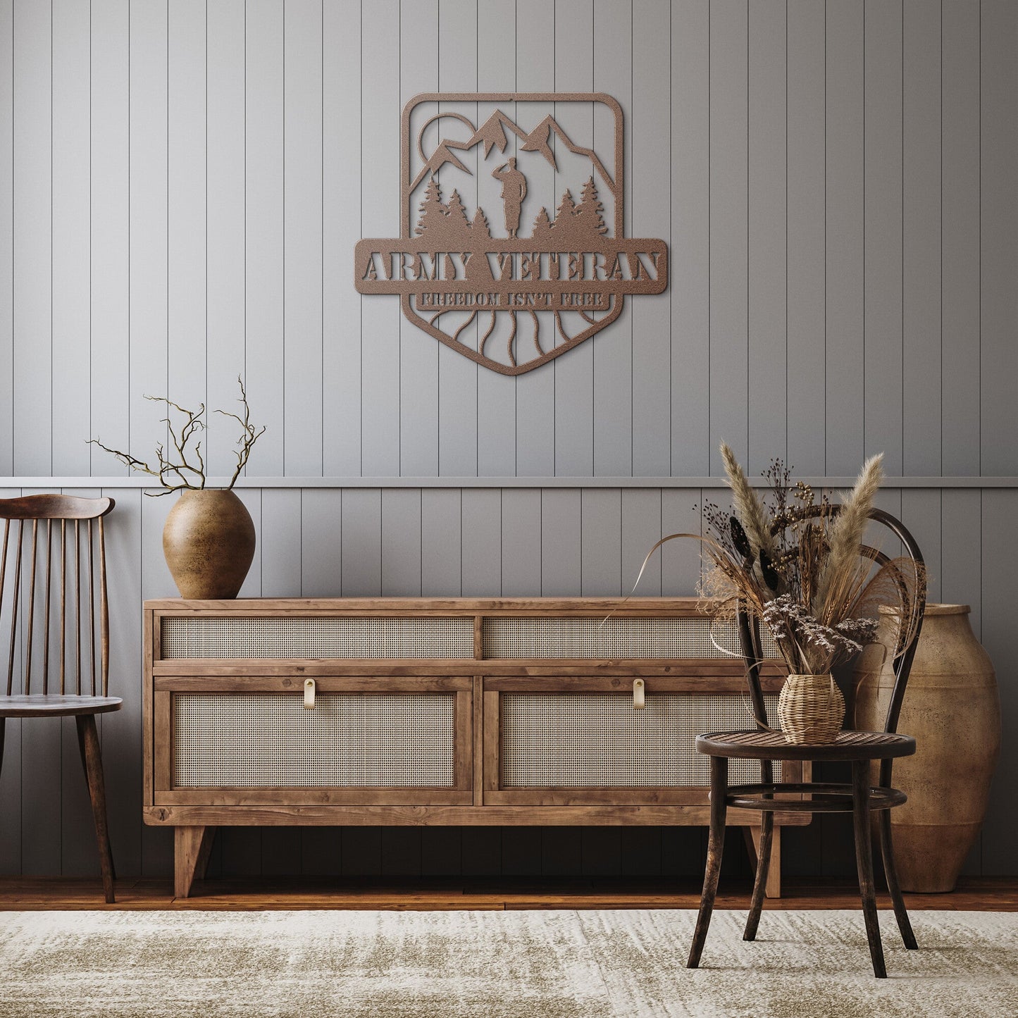 Steadfast Salute Metal Wall Art - Army