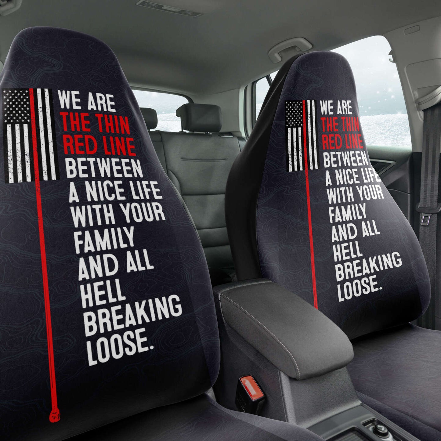 Thin red line - vehicle seat cover