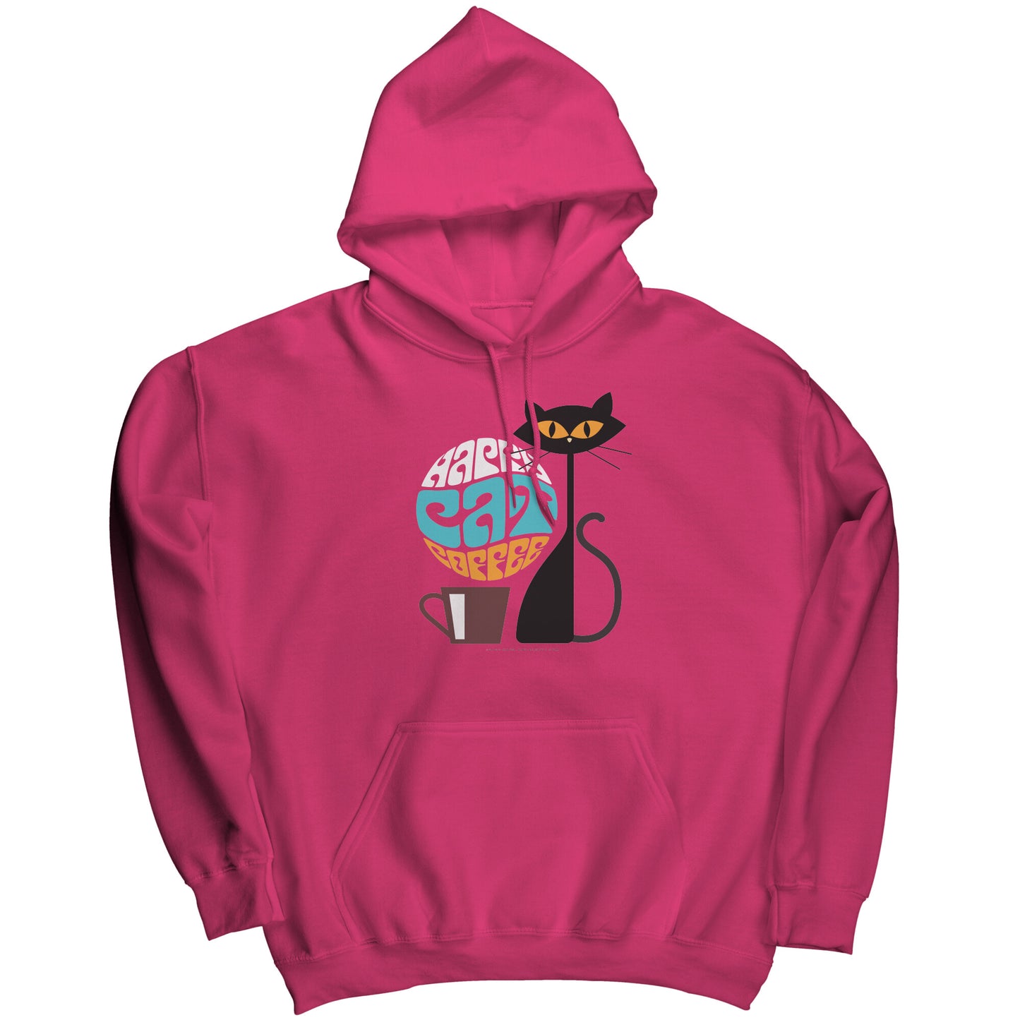 Happy Cat Coffee Hoodie - Sangria