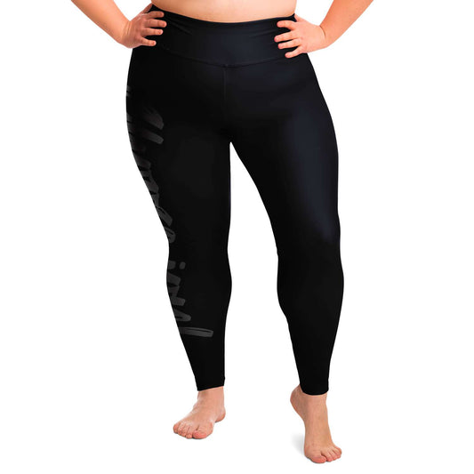 Choose joy! - Plus size yoga pants - black with charcoal
